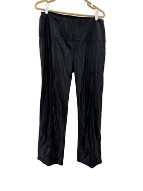 Joie Black Faux leather Croc straight leg XL pull on pants neutral minimalist